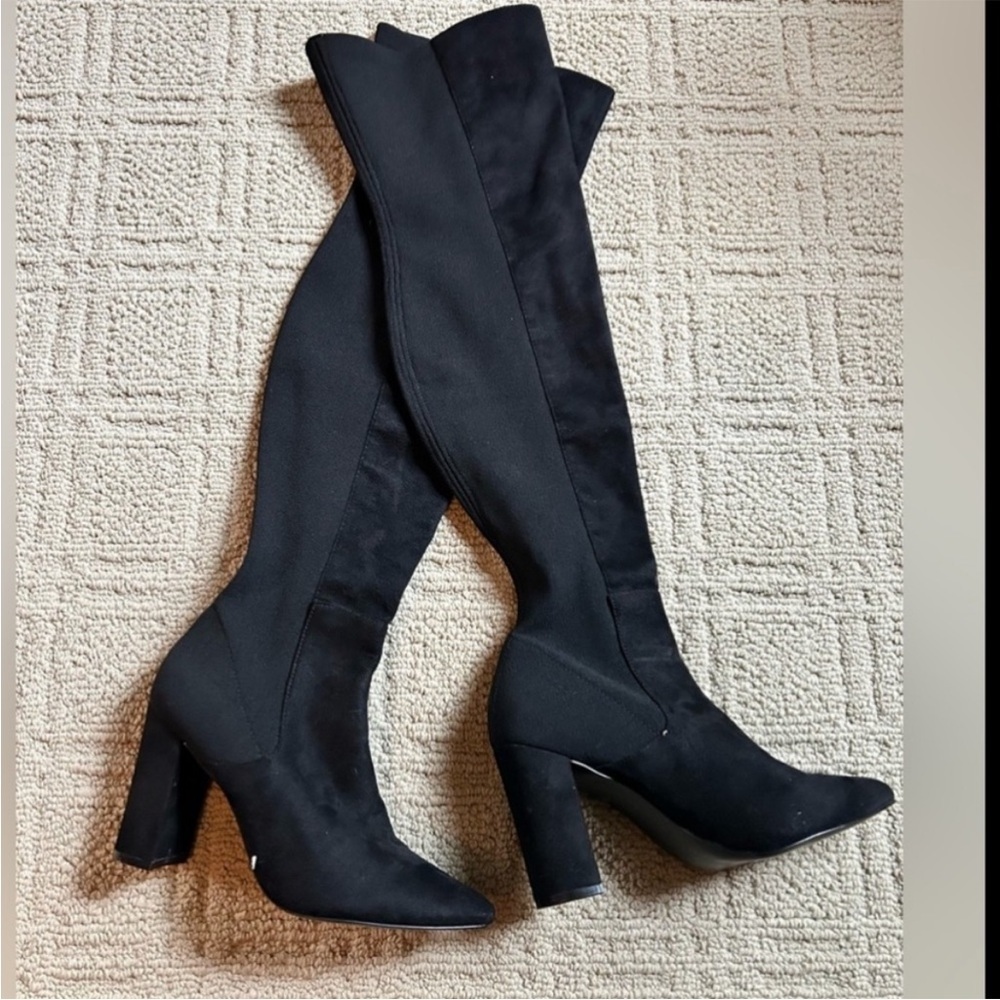 NWOT-Everley Elegant Black Over the Knee stretch Boots - Picture 7 of 7